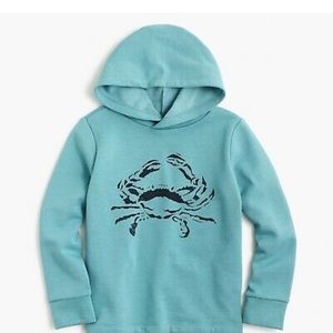 NWT J. Crew Boys' Crab Hoodie sweatshirt